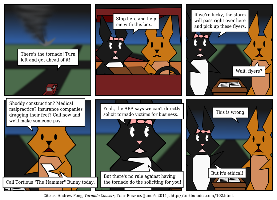 It's probably not ethical to litter. Tort Bunnies comic strip