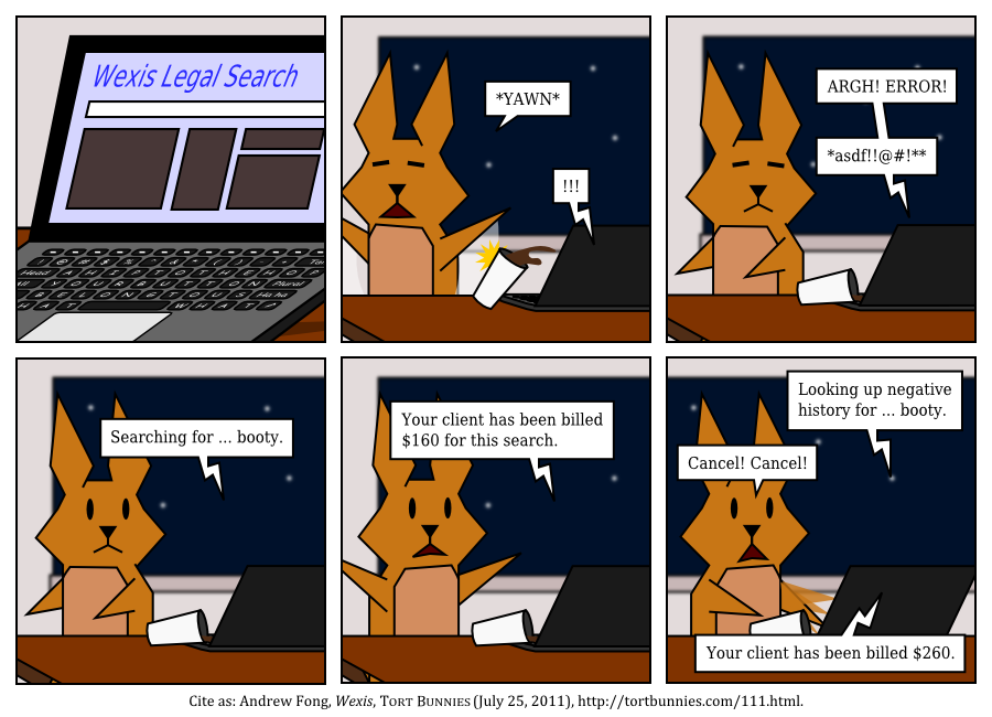 Wexis employs some wascally wabbits. Tort Bunnies comic strip