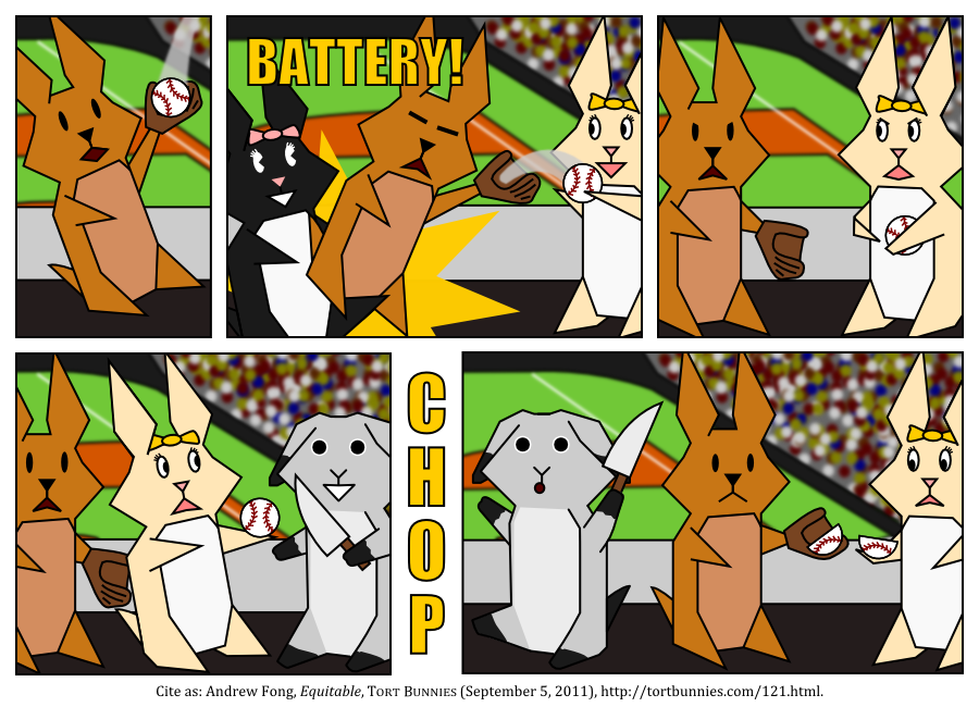 All this over a fly ball Tort Bunnies comic strip