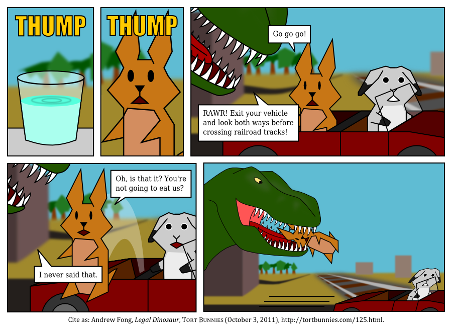 Then T-Rex puts him down and says, "Just messin'! But you were tripping balls dude. YOU WERE TRIPPING MAJOR BALLS." Tort Bunnies comic strip