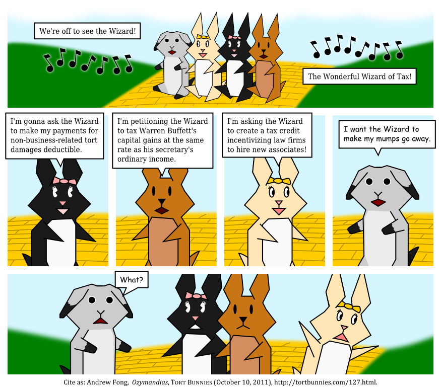 Building yellow brick roads is a shovel-ready project. Tort Bunnies comic strip