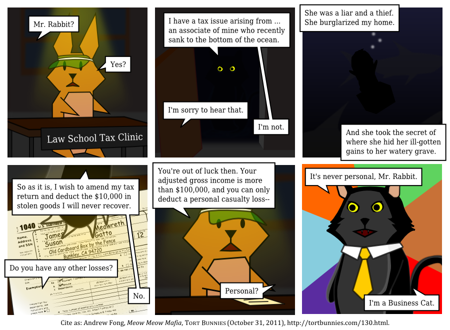 Business Cat with a capital B, capital C Tort Bunnies comic strip