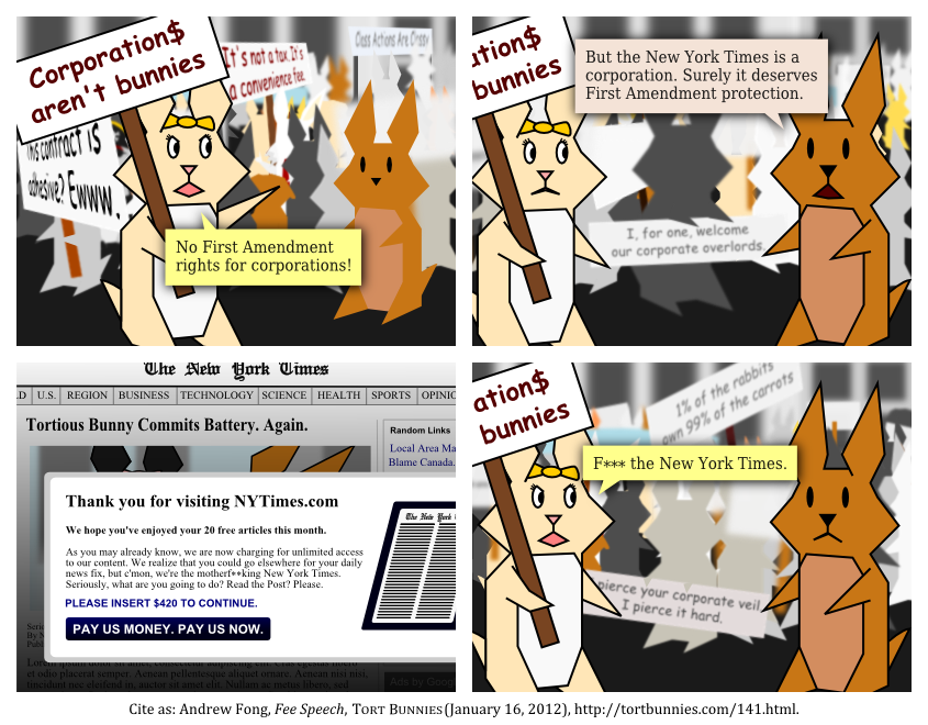 It only took me about two years to make a Citizens United comic. Tort Bunnies comic strip