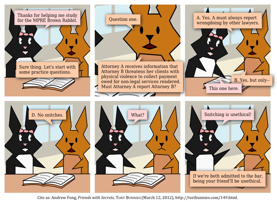 Insert 'Yo Momma is unethical' joke here. Tort Bunnies comic strip
