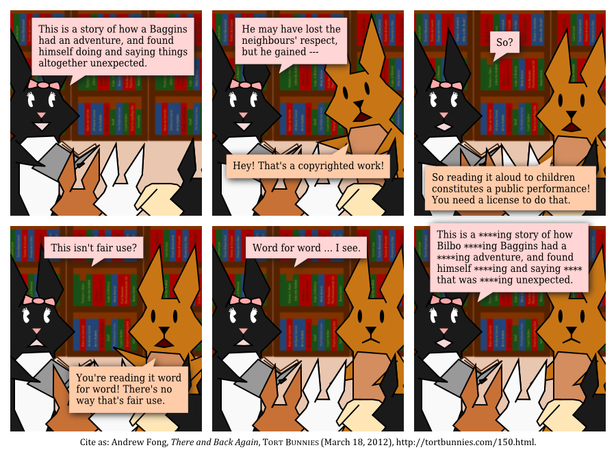 Tort Bunny's word for word reading even includes the original British spelling. Tort Bunnies comic strip