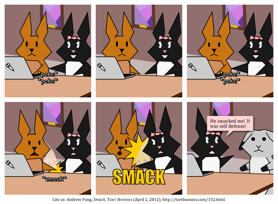 Thanks to Facebook, poking someone isn't necessarily battery anymore. Tort Bunnies comic strip