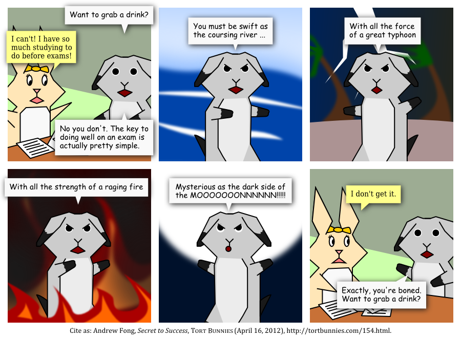Spontaneous bullsh-t also works. Tort Bunnies comic strip