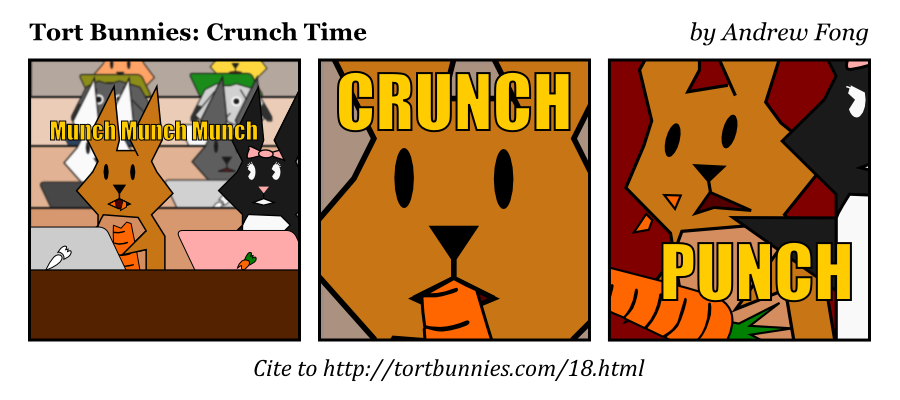 Do not ask for whom the bell tolls; it tolls for thee. Tort Bunnies comic strip