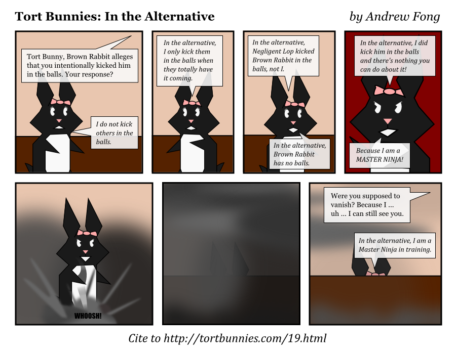 It took both ninjas and balls to make a Civ Pro Bunnies. Tort Bunnies comic strip