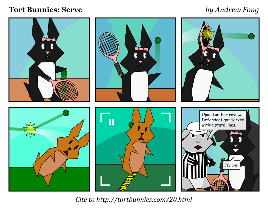 Boom. Headshot. Tort Bunnies comic strip
