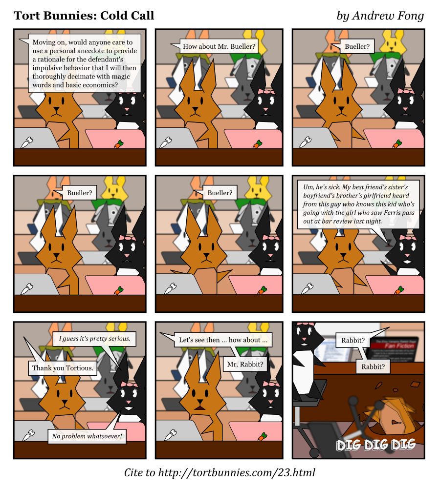 Oh, there goes gravity. Oh, there goes Rabbit. Tort Bunnies comic strip