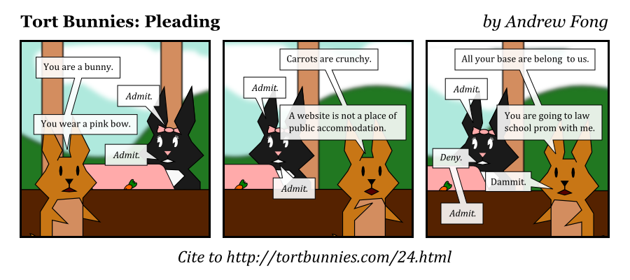 This will come back to bite me in the ass one day. Tort Bunnies comic strip