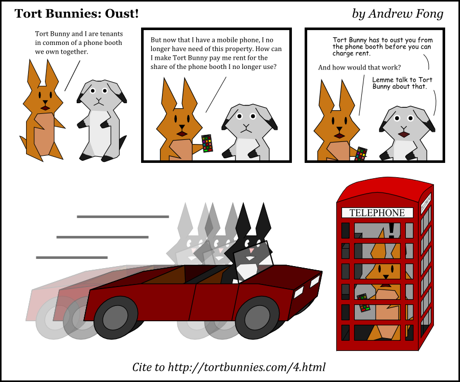 In which we establish that Tort Bunny drives a red car-shaped box and Brown Rabbit does not have an iPhone Tort Bunnies comic strip