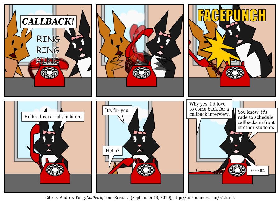 Also, stop bleeding on the carpet. You're making a mess. Tort Bunnies comic strip