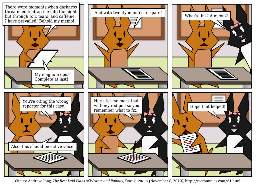 Also, I jammed the printer. Would you mind fixing it? Tort Bunnies comic strip