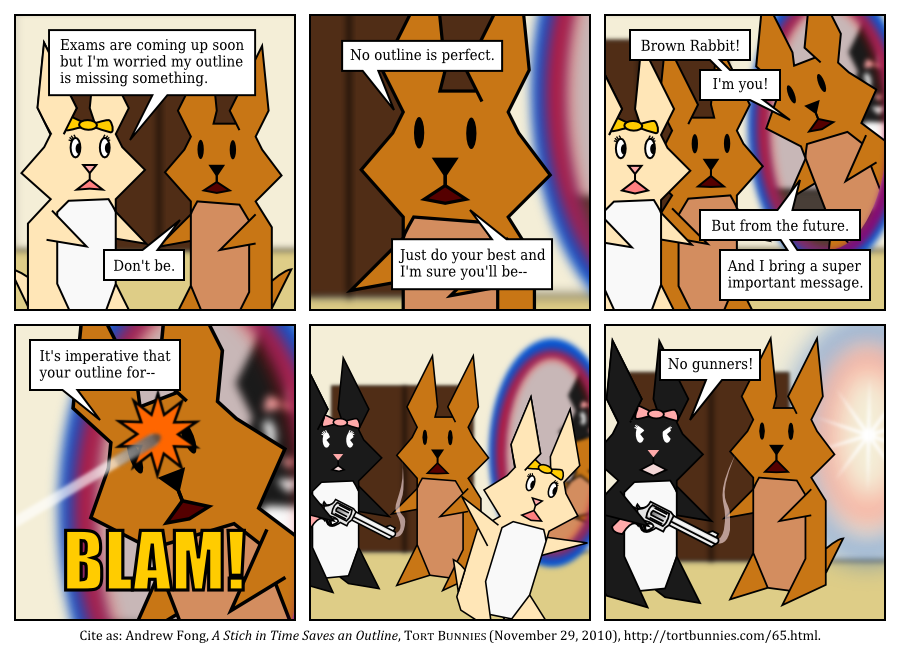 Closed loop or open? Tort Bunnies comic strip