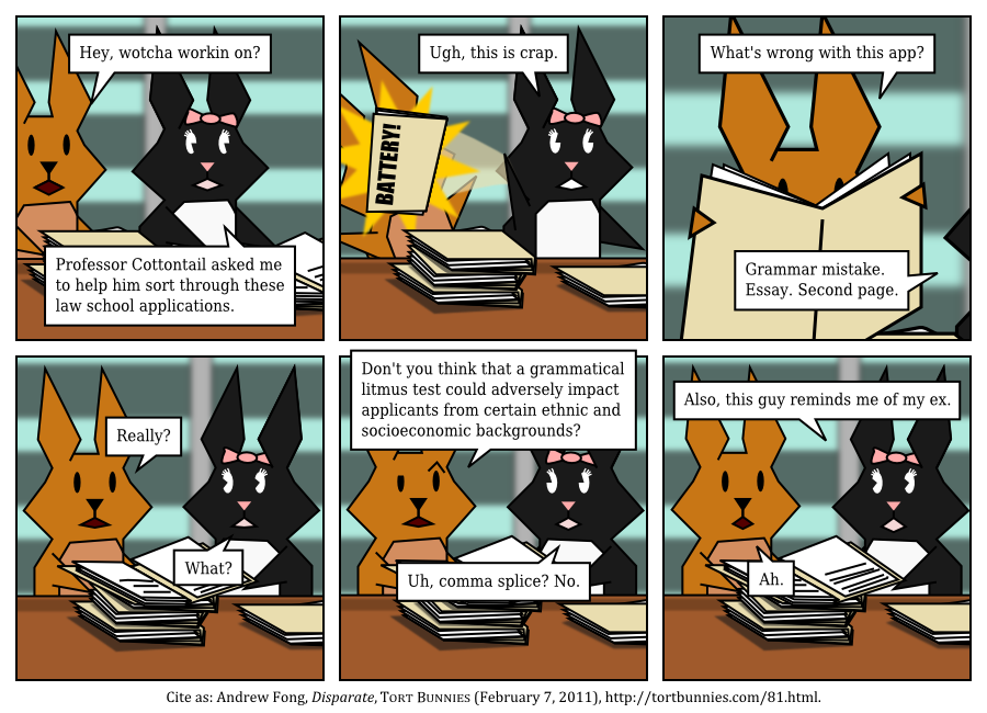 In other news, there's nothing necessarily wrong with ending a sentence with a proposition. Tort Bunnies comic strip